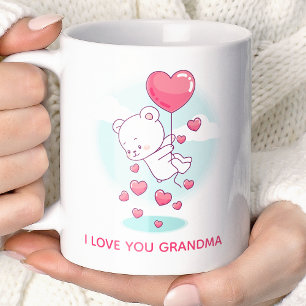 Mug Ballons en forme de cœur avec ours en peluche pour