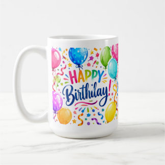 Mug Ballons et Confettis Joyeux Anniversaire Color
