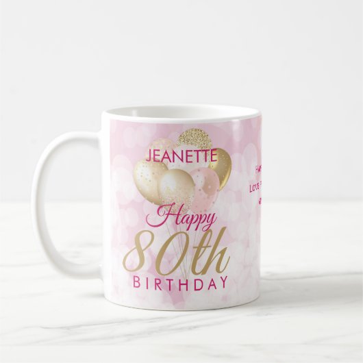 Mug Ballons glamour 80e anniversaire (Gauche)
