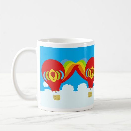Mug Ballons rouges à air chaud mignon Motif coloré (Gauche)