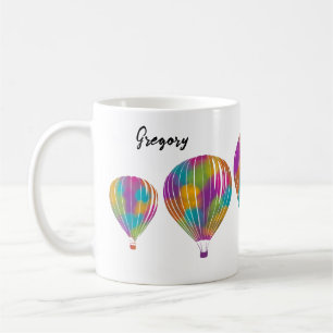 Mug Balloons à air chaud peints en arc-en-ciel personn