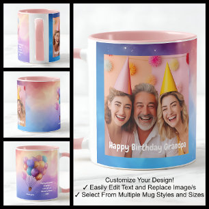 Mug Balloons de Message de Fête d'Anniversaire de Gran