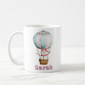 Mug Ballotte à air chaud Snowman Nom personnalisé Noël (Gauche)