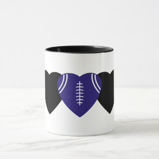 Mug Baltimore Ravens Football Heart Design