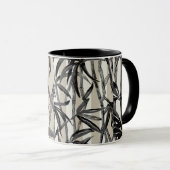 Mug Bamboo Jungle Hawaiian Stripe - Noir et Taupe (Devant droit)
