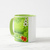 Mug Bambou, eau et fleurs tropicales (Devant gauche)