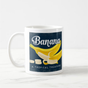 Mug Banana Vintage Fruit Étiquette Retro