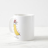 Mug Banane avec casquette de Noël Nom personnalisé (Devant gauche)