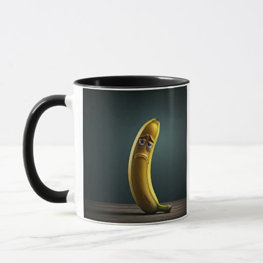 Mug banane drôle triste visage (Gauche)