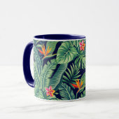 Mug Banane tropicale Monstera Palm Feuilles & Fleurs (Devant gauche)