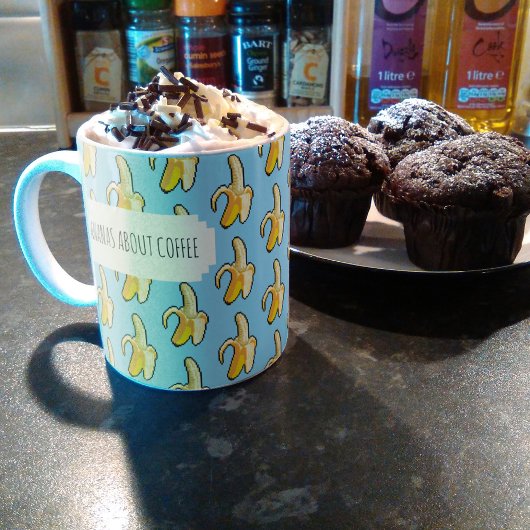 Mug Bananes A propos de café Sky Blue Arrière - plan B