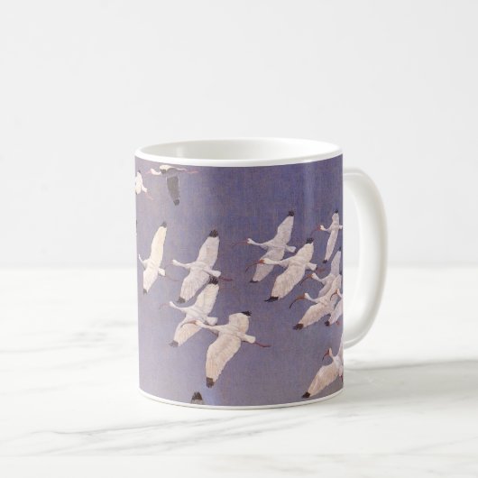 Mug Banc d'ibis volant au-dessus des zones humides, oi (Devant droit)