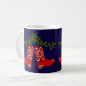 Mug Bandana de Noël occidental Imprimer Botte de cowbo (Devant gauche)
