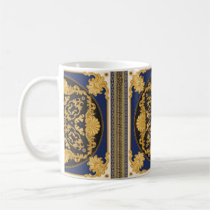 Mug Bandana imprimé sur arrière - plan noir et bleu, O