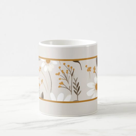 Mug Bande Boho de feuillage d'automne neutre (Centre)