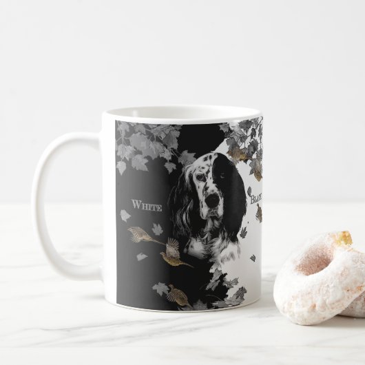 Mug Bande de café en français noir et blanc (Avec donut)