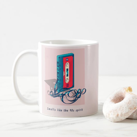 Mug Bande de cassette vintage des années 90 (Avec donut)