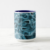 Mug Bande de chevauchement courbe bleue surlignée par (Centre)
