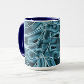 Mug Bande de chevauchement courbe bleue surlignée par (Devant gauche)