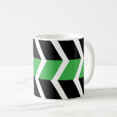 Mug Bande de Chevron Vert Noir (Devant droit)