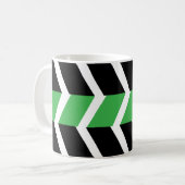 Mug Bande de Chevron Vert Noir (Devant gauche)
