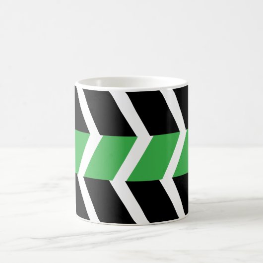 Mug Bande de Chevron Vert Noir (Centre)