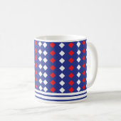 Mug Bande de diamant rouge blanc moderne (Devant droit)