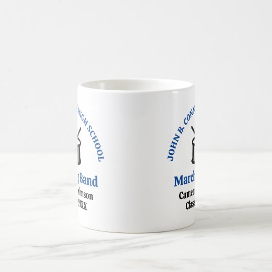 Mug Bande de Marching du lycée bleu personnalisable (Centre)