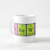 Mug Bande de nom de table périodique Brewster (Devant gauche)