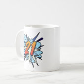 Mug Bande dessinée 21 Bleu (Devant gauche)
