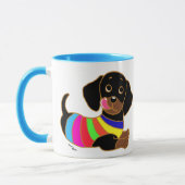 Mug Bande dessinée 2 de teckel (Gauche)