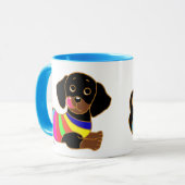 Mug Bande dessinée 2 de teckel (Devant gauche)