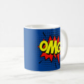 Mug Bande dessinée Art Bleu Rouge Jaune OMG Nouveauté  (Devant droit)