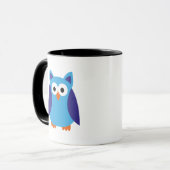 Mug Bande dessinée bleue de hibou (Devant gauche)