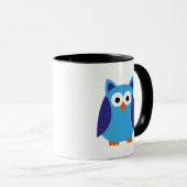 Mug Bande dessinée bleue de hibou (Devant droit)