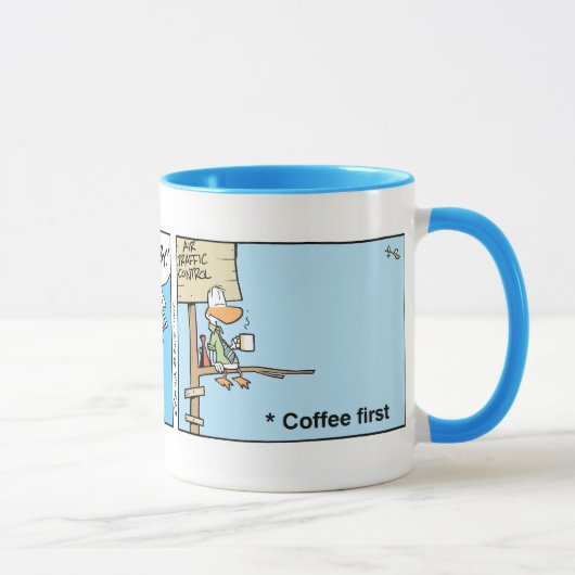 Mug Bande dessinée de café de contrôle du trafic (Droite)