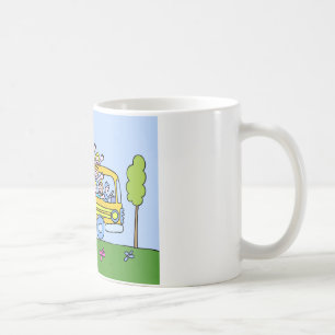 Mug Bande dessinée de cavaliers d'autobus scolaire