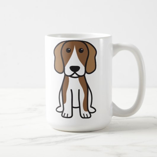 Mug Bande dessinée de chien de beagle (Droite)