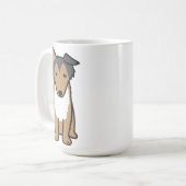 Mug Bande dessinée de chien de colley (Devant gauche)