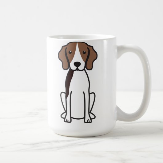 Mug Bande dessinée de chien de Coonhound de marcheur (Droite)