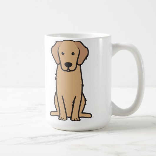 Mug Bande dessinée de chien de golden retriever (Droite)