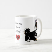 Mug Bande dessinée de chien de Kuro Shiba Inu (Devant droit)