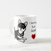 Mug Bande dessinée de chien de Kuro Shiba Inu (Devant gauche)