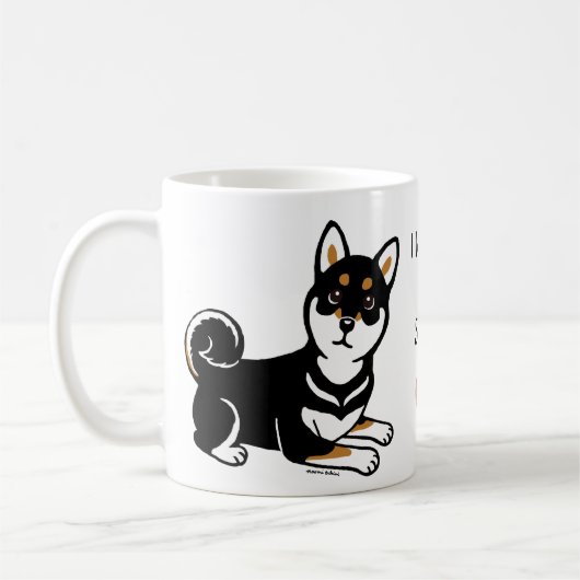 Mug Bande dessinée de chien de Kuro Shiba Inu (Gauche)