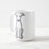 Mug Bande dessinée de chien de lévrier italien (Devant gauche)