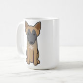 Mug Bande dessinée de chien de Malinois de Belge (Devant gauche)