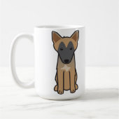 Mug Bande dessinée de chien de Malinois de Belge (Gauche)