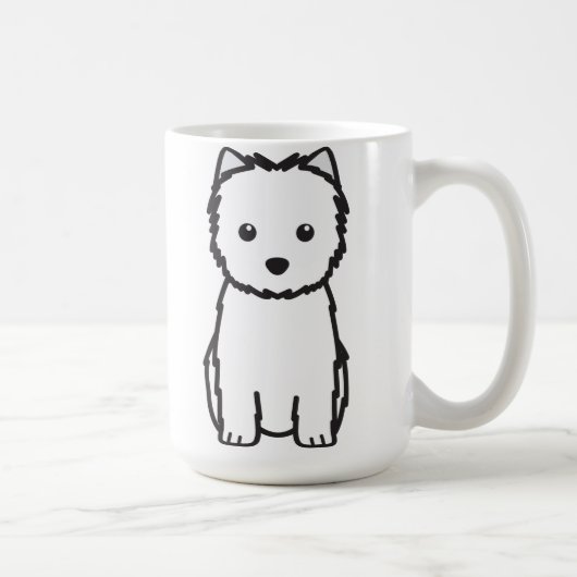 Mug Bande dessinée de chien de Terrier de cairn (Droite)