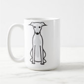 Mug Bande dessinée de chien de whippet (Gauche)