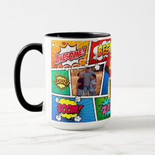 Mug Bande dessinée de fête des pères de super héros